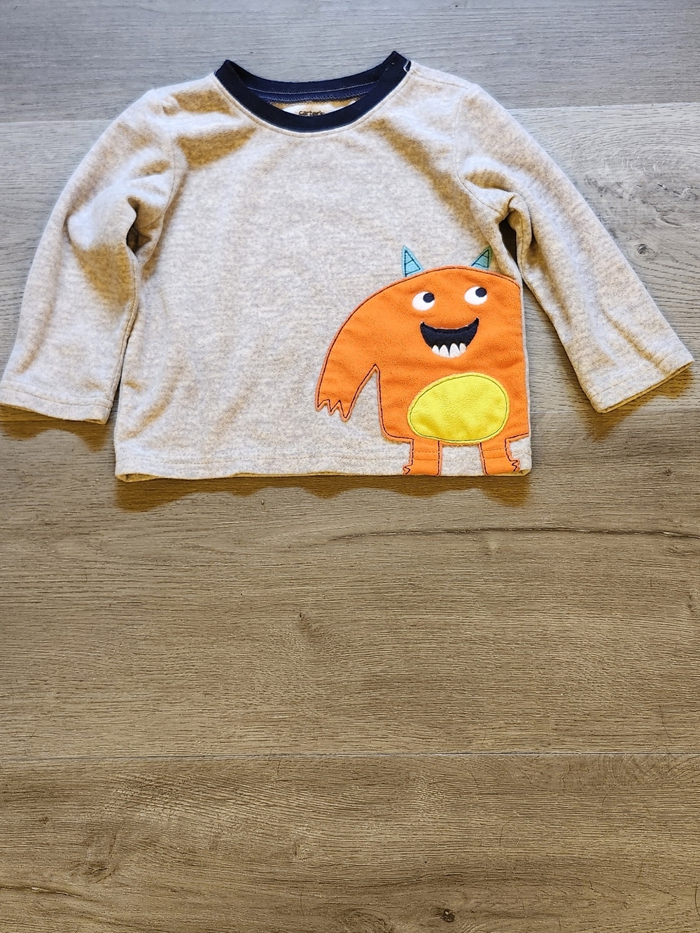 Carter's Gray Long-Sleeve Tee with Orange Monster and Yellow Belly
